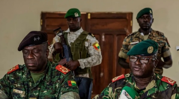 The soldiers gave an address on state TV