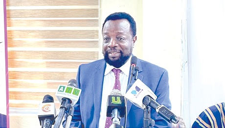 Apostle Dr John Kpikpi, leader,  PAG, addressing the press conference