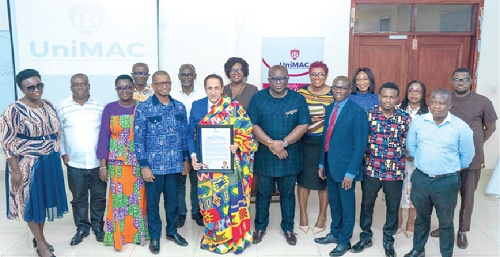 Maher Kheir (arrowed), outgoing Lebanese Ambassador, with management and some senior members and staff of UniMAC