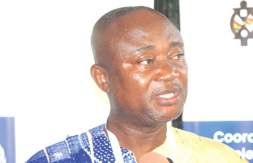 Benjamin Asiam (inset), acting National AfCFTA Coordinator and NCO, delivering his remarks at the National AfCFTA Stakeholders Dialogue. Picture: ESTHER ADJORKOR ADJEI