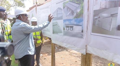 President John Dramani Mahama going through the proposed packhouse infrastructure layout