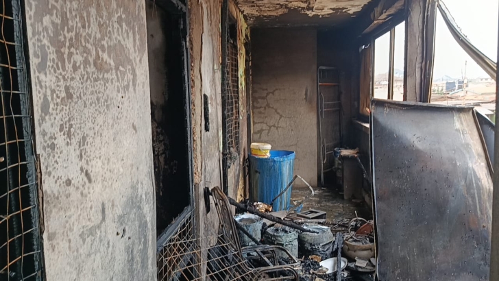 Fire Service contain fire at 14-room building at Ashaiman