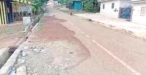 One of the bad roads in the town