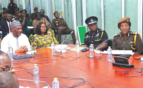 Muntaka Mohammed-Mubarak (left), Minister of the Interior, and Patience Baffoe-Bonnie (right), Director-General of Prisons, Ghana Prisons Service, answering questions at the Public Accounts Committee of Parliament. Picture: ELVIS NII NOI DOWUONA  