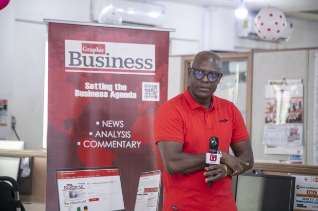 Ato Afful, MD, Graphic Communications Group Ltd, giving the opening remarks