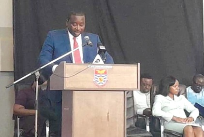 Daniel Morkla speaking at the White Coat ceremony at UCC’s School of Medical Sciences