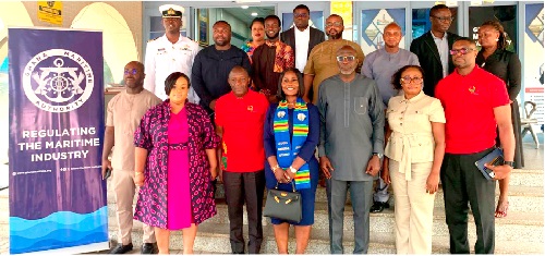 Dorcas Affo-Toffey (4th from right), Deputy Minister of Transport, and Captain Ali Kamal-Deen (rtd) (3rd from right), Director-General of the GMA, with officials of the Authority and Ministry of Transport Dorcas Affo-Toffey (4th from right), Deputy Minister of Transport, and Captain Ali Kamal-Deen (rtd) (3rd from right), Director-General of the GMA, with officials of the Authority and Ministry of Transport