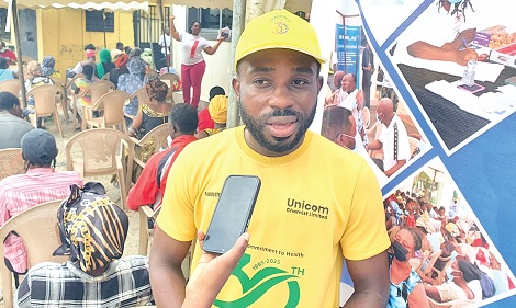 Dennis Arthur, Marketing Manager of Unicom Chemist, speaking to our reporter