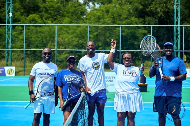 UG Vice Chancellor wins exhibition match at Corporate Tennis Championship