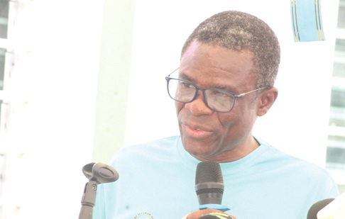 Dr Hornametor Afake (right), Head of the Eye Care Unit of GHS, providing an overview of eye health in Ghana. Picture:  ESTHER ADJORKOR ADJEI