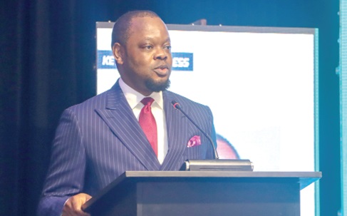 Dr Justice Srem-Sai (left), Deputy Attorney-General and Minister of Justice, addressing the forum. Picture: ELVIS NII NOI DOWUONA 