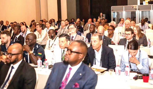 Dr Muntaka Mohammed-Mubarak (left) addressing participants in the Conference