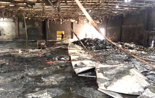The ATL warehouse completely destroyed  by the fire