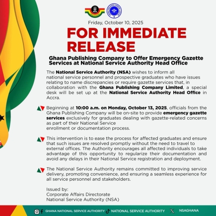 Ghana Publishing Company to provide emergency gazette services for national service personnel