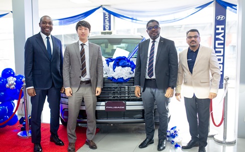 Ganesh Y. Phadale (1st right),Country Director of Hyundai Motors &amp; Investments Ghana Limited, with other dignitaries after the launch