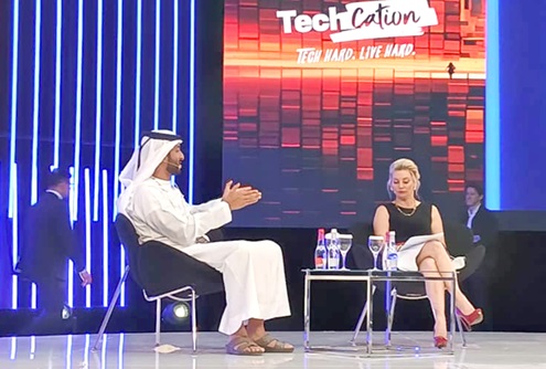 Abdulla Bin Touq Al Marri (left), Minister of Economy and Tourism for the UAE, speaking at the opening of GITEX GLOBAL 2025 in Dubai, United Arab Emirates Abdulla Bin Touq Al Marri (left), Minister of Economy and Tourism for the UAE, speaking at the opening of GITEX GLOBAL 2025 in Dubai, United Arab Emirates