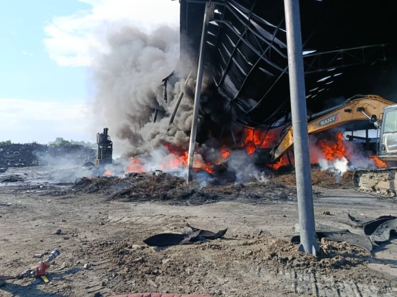 Fire Service battles blaze for 11 hours at Yota Energy at Shai Hills