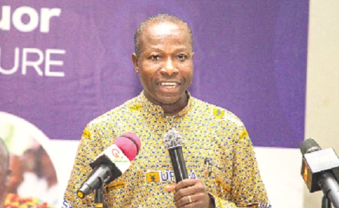 Dr James Kwabena Bomfeh Jnr (right) addressing the audience. Picture: CALEB VANDERPUYE