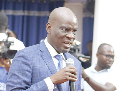 Haruna Iddrisu (inset), Minister of Education, inaugurating the members of the governing councils of the colleges of education. Picture: BENEDICT OBUOBI