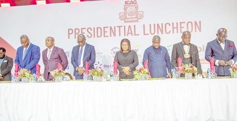 Kwasi Agyeman (right), CEO of ICAG, Augustine Addo (2nd from right), President of ICAG, Anthony Kwasi Sarpong  (3rd from right), Commissioner-General of GRA, and other dignitaries at the event