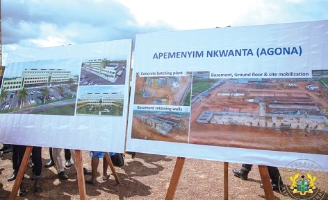 Pictures of the current state of the Western Regional Hospital project and an artistic impression (left) of the project when completed Pictures of the current state of the Western Regional Hospital project and an artistic impression (left) of the project when completed