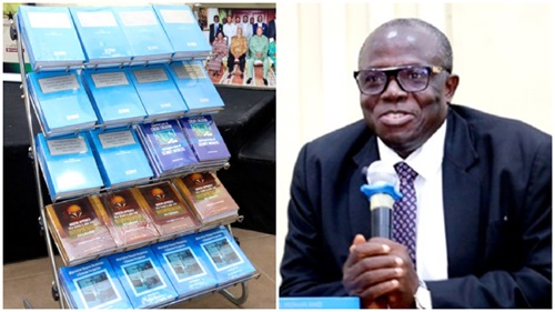 Justice Adjei speaking at the book launch Justice Adjei speaking at the book launch