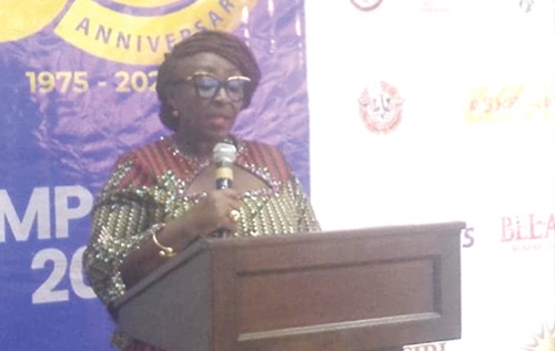 Abla Dzifa Gomashie, Minister of Tourism, Culture and Creative Arts, speaking at the symposium Abla Dzifa Gomashie, Minister of Tourism, Culture and Creative Arts, speaking at the symposium