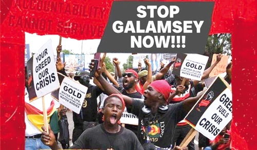 A number of Ghanaians and groups have demonstrated against the devastating effects of galamsey, demanding an end to the environmental destruction caused by illegal mining  A number of Ghanaians and groups have demonstrated against the devastating effects of galamsey, demanding an end to the environmental destruction caused by illegal mining