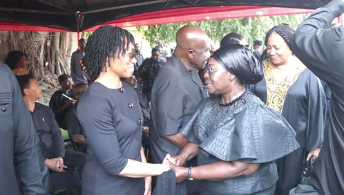 Akosua Frema Osei-Opare (2nd from right), former Chief of Staff, and former First Lady, Rebecca Akufo- Addo,  consoling Dr Zanetor Agyeman  Rawlings and the family members.  Akosua Frema Osei-Opare (2nd from right), former Chief of Staff, and former First Lady, Rebecca Akufo- Addo,  consoling Dr Zanetor Agyeman  Rawlings and the family members.