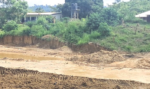 Portion of the degraded land from the illegal mining activities close to the Konkoma Community Health Centre Portion of the degraded land from the illegal mining activities close to the Konkoma Community Health Centre