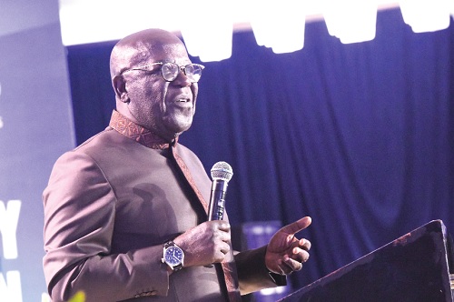 Sir Sam Jonah, Chancellor, University of Cape Coast, speaking at the launch of the Mastering Leadership book co-authored alongside Prof. Pikay Richardson, Leadership Strategist, at a ceremony in Accra. Picture: SAMUEL TEI ADANO Sir Sam Jonah, Chancellor, University of Cape Coast, speaking at the launch of the Mastering Leadership book co-authored alongside Prof. Pikay Richardson, Leadership Strategist, at a ceremony in Accra. Picture: SAMUEL TEI ADANO