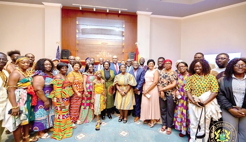 Prof. Naana Jane Opoku-Agyemang (arrowed), Vice-President, with the Ghanaian community in Iowa at Drake University in Des Moines, USA Prof. Naana Jane Opoku-Agyemang (arrowed), Vice-President, with the Ghanaian community in Iowa at Drake University in Des Moines, USA