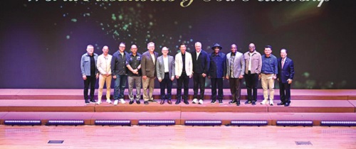 Rev. Stephen Wengam (4th from right) with other members of the Cabinet and Executive Committee of the World Assemblies of God Fellowship