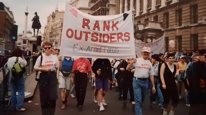 The military gay ban was repealed after a long campaign by a group of veterans called the Rank Outsiders The military gay ban was repealed after a long campaign by a group of veterans called the Rank Outsiders