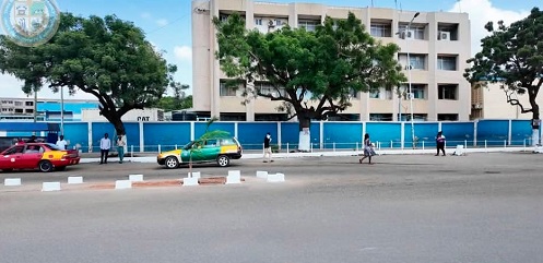 The beautified frontage of the TMA main office complex at Tema Community One The beautified frontage of the TMA main office complex at Tema Community One