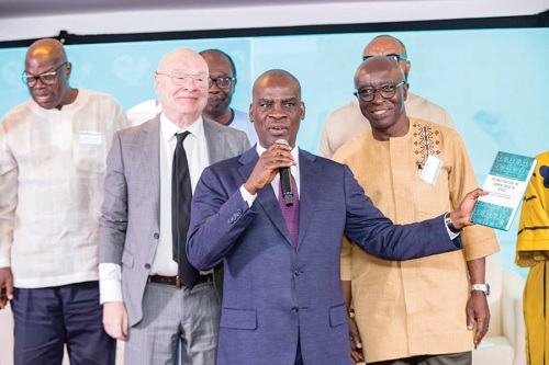Haruna Iddrisu, Minister of Education, officially launching the book, while Prof. Kwame Akyeampong (right) and Dr Sean Higgins (2nd from left), co-authors of the book, look on Haruna Iddrisu, Minister of Education, officially launching the book, while Prof. Kwame Akyeampong (right) and Dr Sean Higgins (2nd from left), co-authors of the book, look on
