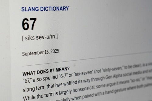 Dictionary.com reveals '67' is its 2025 Word of the Year