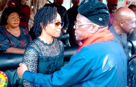 Alban Sumana Kingsford Bagbin, Speaker of Parliament, consoling Dr Zanetor Agyeman-Rawlings, NDC MP for Klottey Korle and first daughter of the Rawlings' Alban Sumana Kingsford Bagbin, Speaker of Parliament, consoling Dr Zanetor Agyeman-Rawlings, NDC MP for Klottey Korle and first daughter of the Rawlings'