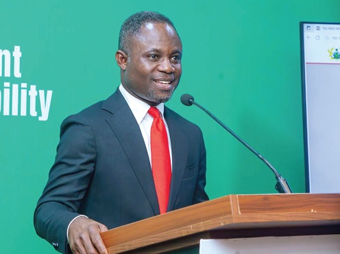 Kwabena Mintah Akandoh, the Minister of Health, speaking at the Government Accountability Series