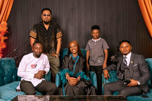 Elizabeth flanked by Avraham(left) and Bishop Michael Banga on set of 'The Real Podcast' Apply critical thinking in matters of religious faith - Avraham Ben Moshe