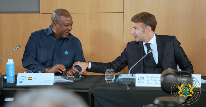 President John Dramani Mahama interacting with French President Emmanuel Macron at the 2025 Paris Peace Forum. President John Dramani Mahama interacting with French President Emmanuel Macron at the 2025 Paris Peace Forum.