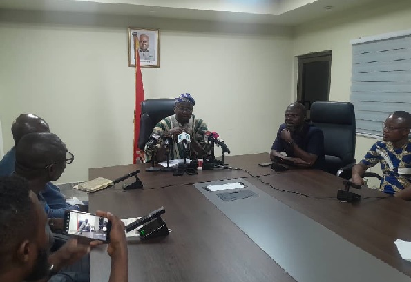 Mr Osmend Amuah, Deputy CEO of the National Food Buffer Stock Company speaking at the press briefing Mr Osmend Amuah, Deputy CEO of the National Food Buffer Stock Company speaking at the press briefing