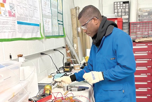 Joseph Nana Gyesi, the Ghanaian Scientist, at the laboratory