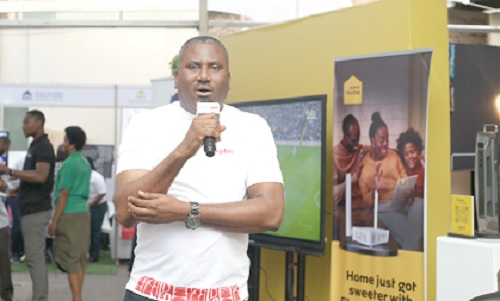 Franklin Sowa, Director, Marketing and Sales, GCGL, giving some remarks at the closing ceremony of the Graphic-GREDA Home Fair Franklin Sowa, Director, Marketing and Sales, GCGL, giving some remarks at the closing ceremony of the Graphic-GREDA Home Fair