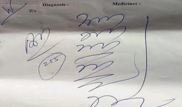 An illegible prescription by an Indian doctor in Madhya Pradesh state last year went viral