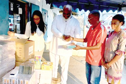 Nii Boye Abbey (2nd from left) with Ataa Lartey (2nd from right), Priscilla Mensah (right, the Secretary of Street Academy), and Pearl Antwi, Personal Assistant to Nii Boye Abbey