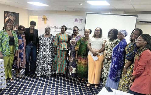 Some of the female aspirants with organisers and some participants after the meeting