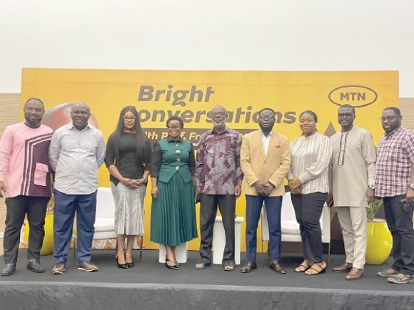 Professor Franklyn Acheampong Manu (middle), Board Chairman of MTN foundation, with members after the event. CSR must address youth unemployment — MTN Foundation Chair