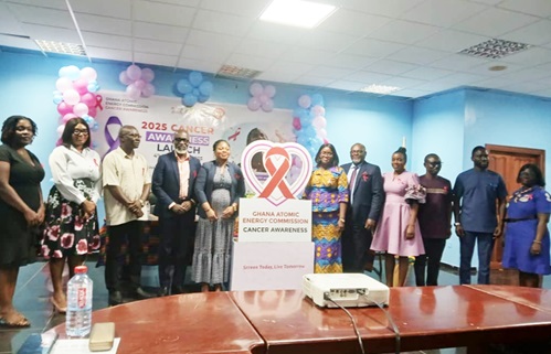 Dignitaries launching the logo of the cancer awareness month