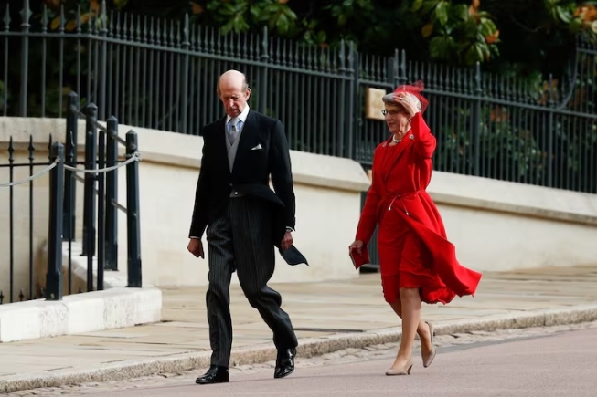 Britain's Prince Edward, Duke of Kent, (L) and Britain's Katharine, Duchess of Kent, (R) arrive to attend the wedding of Britain's Princess Eugenie of York to Jack Brooksbank at St George's Chapel, Windsor Castle, in Windsor, Britain October 12, 2018. Adrian Dennis/Pool via REUTERS/File Photo Britain's Prince Edward, Duke of Kent, (L) and Britain's Katharine, Duchess of Kent, (R) arrive to attend the wedding of Britain's Princess Eugenie of York to Jack Brooksbank at St George's Chapel, Windsor Castle, in Windsor, Britain October 12, 2018. Adrian Dennis/Pool via REUTERS/File Photo